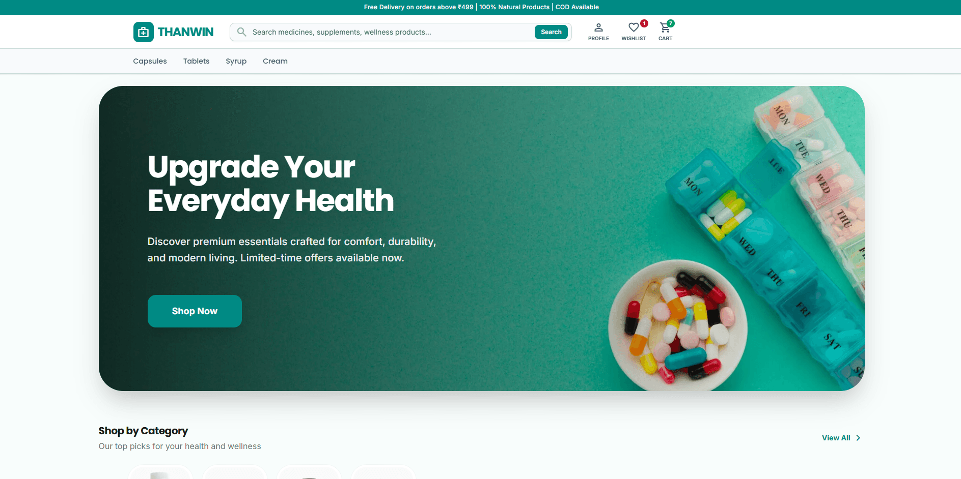 Thanwin — E-commerce website