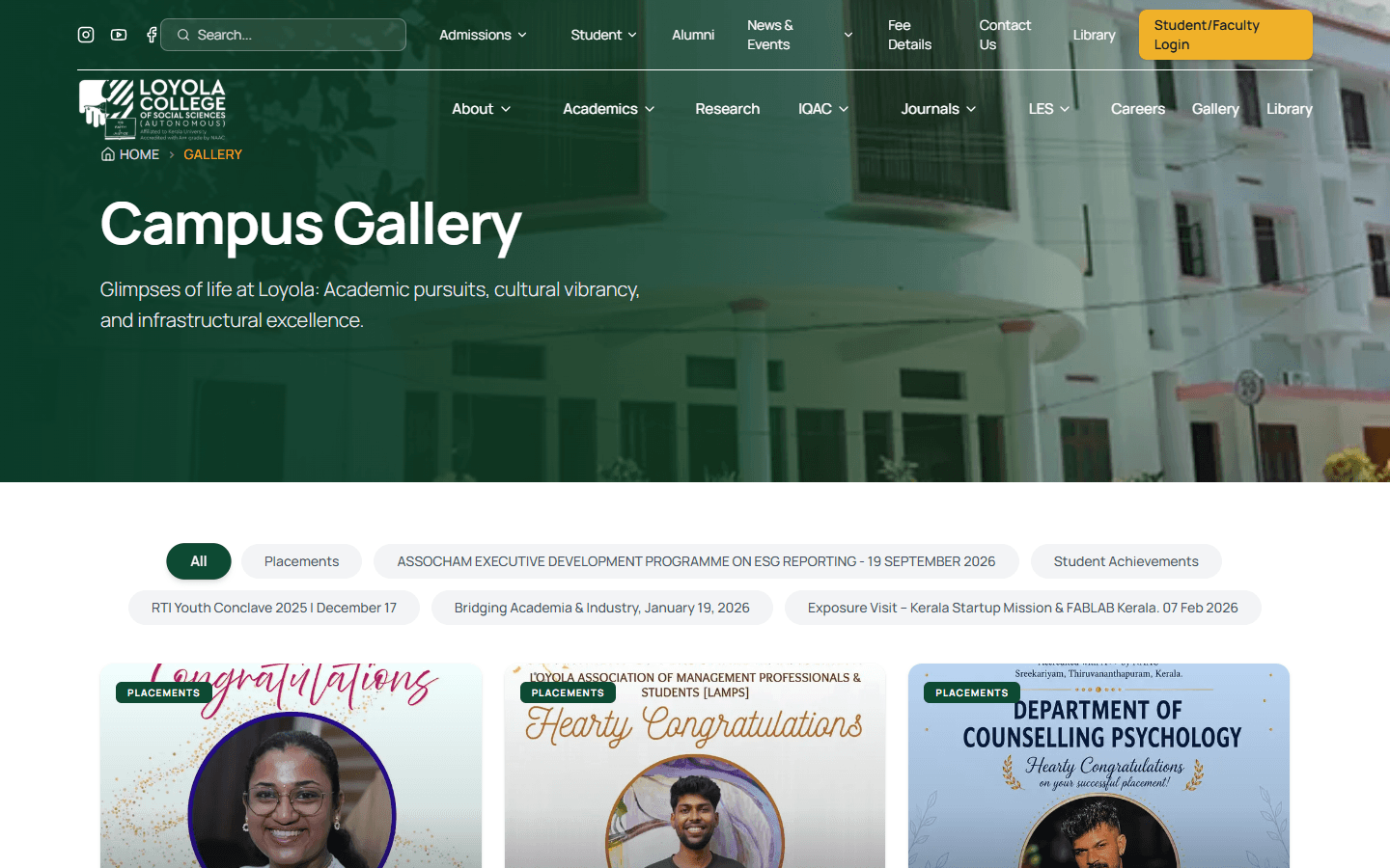 Loyola College Kerala gallery page