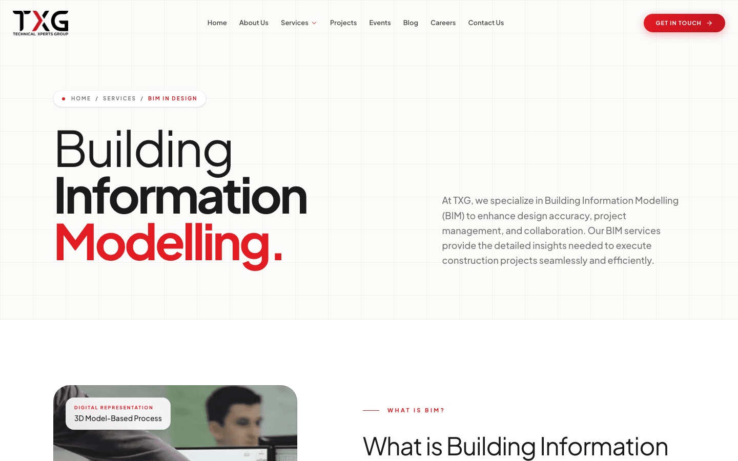 TXG BIM service page