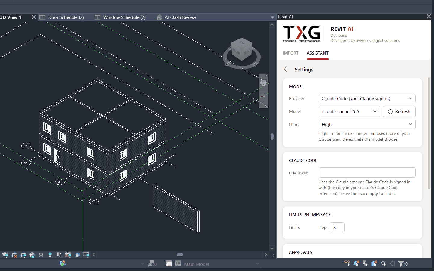 Revit AI panel, Assistant settings