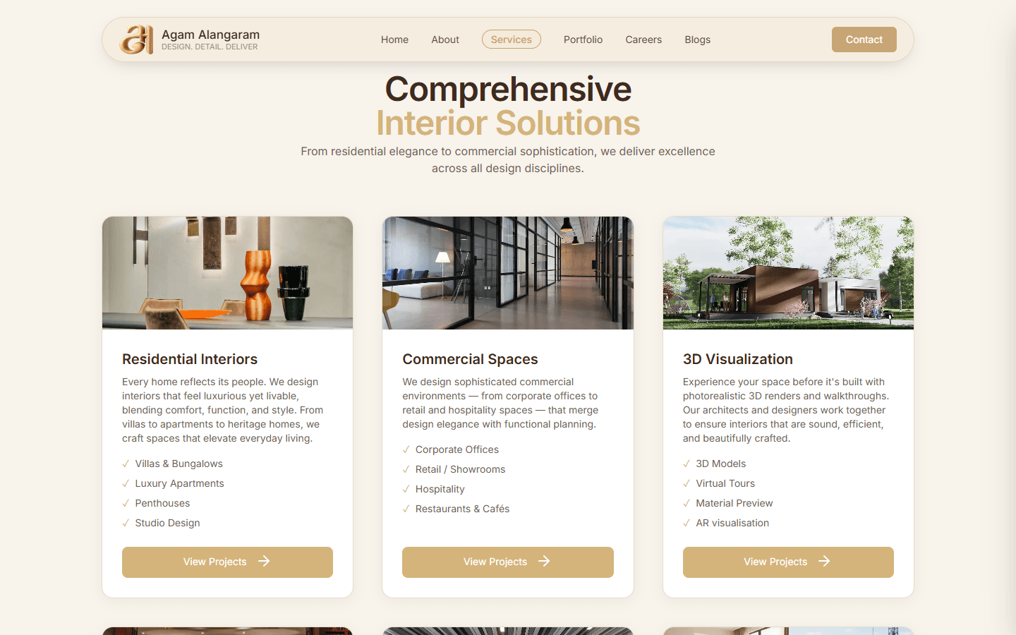 Agam Alangaram services page